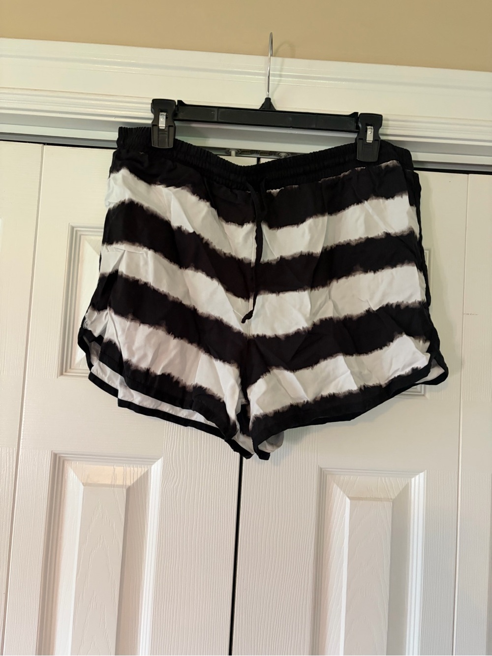Juicy Couture Black and White Striped Athletic Shorts